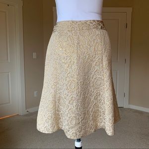 Forth & Towne Prize gold jacquard skirt, 10